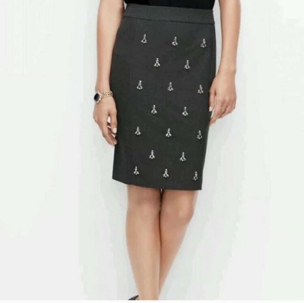 Ann Taylor Jeweled Pencil Skirt Size 0